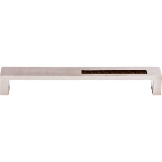 7" Sanctuary II Modern Metro Stainless Steel Slot Pull, Brushed Stainless Steel, 7-3/8" Length
