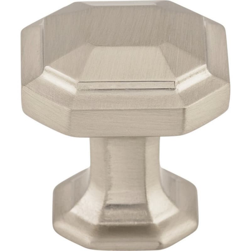 1-1/8" Chareau Emerald Knob, Brushed Satin Nickel