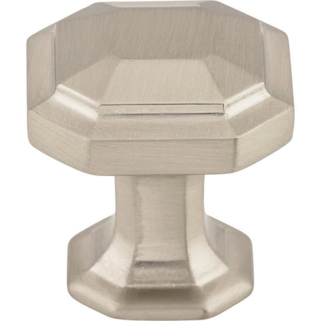 1-1/8" Chareau Emerald Knob, Brushed Satin Nickel