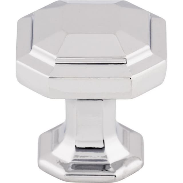 1-1/8" Chareau Emerald Knob, Polished Chrome