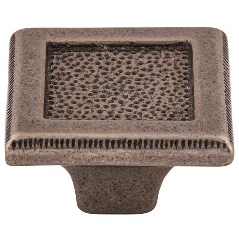 2" Britannia Square Inset Knob, Cast Iron