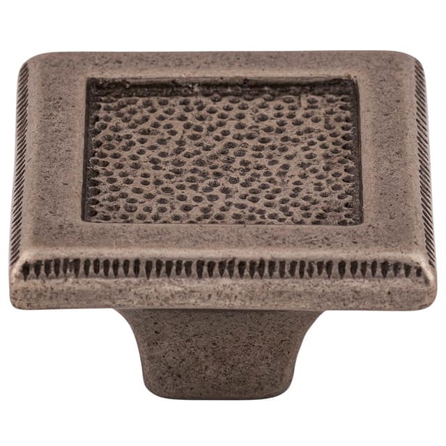 2" Britannia Square Inset Knob, Cast Iron