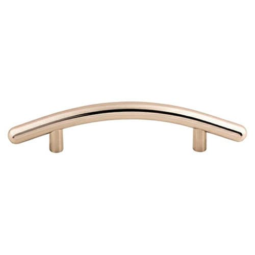 3-3/4" Nouveau Curved Bar Pull, Polished Nickel