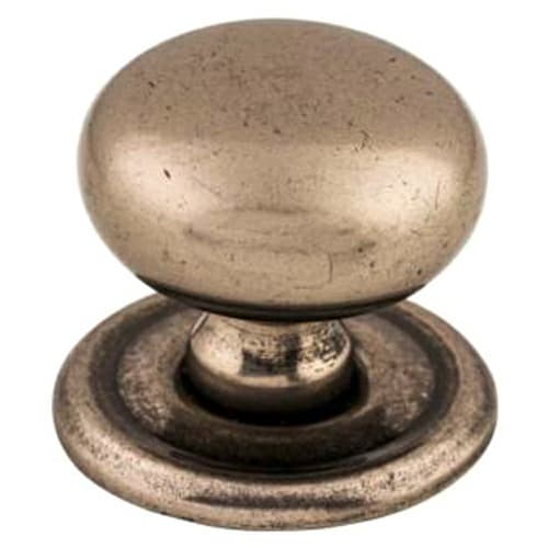 1-1/4" Britannia Victoria Knob with Backplate, Pewter Antique