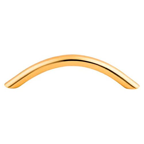 3-3/4" Nouveau Curved Wire Pull, Polished Brass