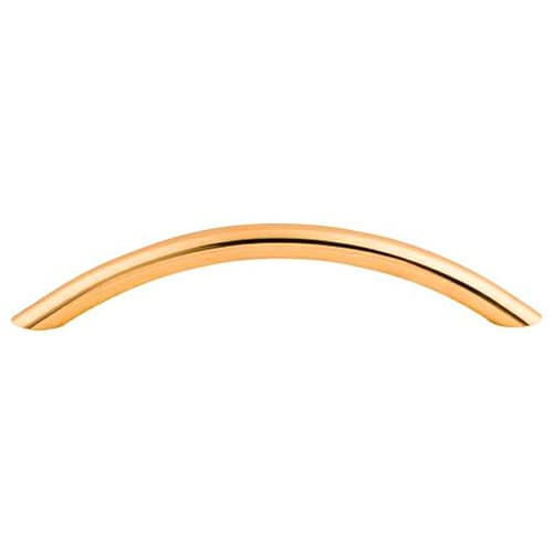 5-1/16" Nouveau Curved Wire Pull, Polished Brass