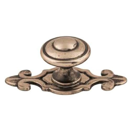 1-1/4" Britannia Canterbury Knob with Backplate, Pewter Antique