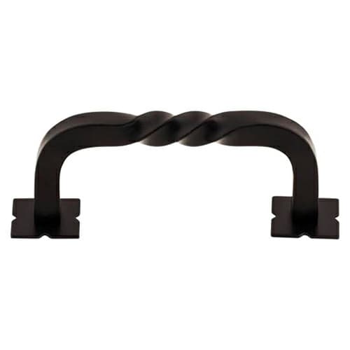 3" Normandy Twist Pull with Backplate, Patina Black