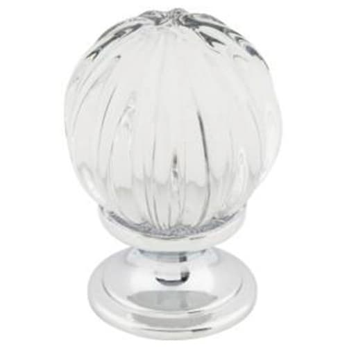 1-1/8" Clear Melon Crystal Knob, Polished Chrome
