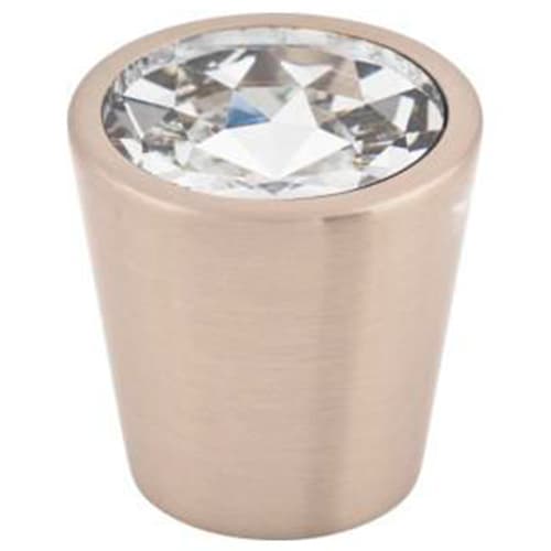 1-1/16" Clear Crystal Center Knob, Brushed Satin Nickel