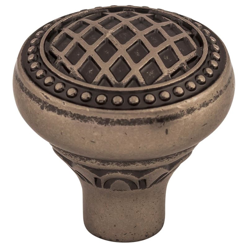 1-5/16" Trevi Round Knob, Pewter Antique