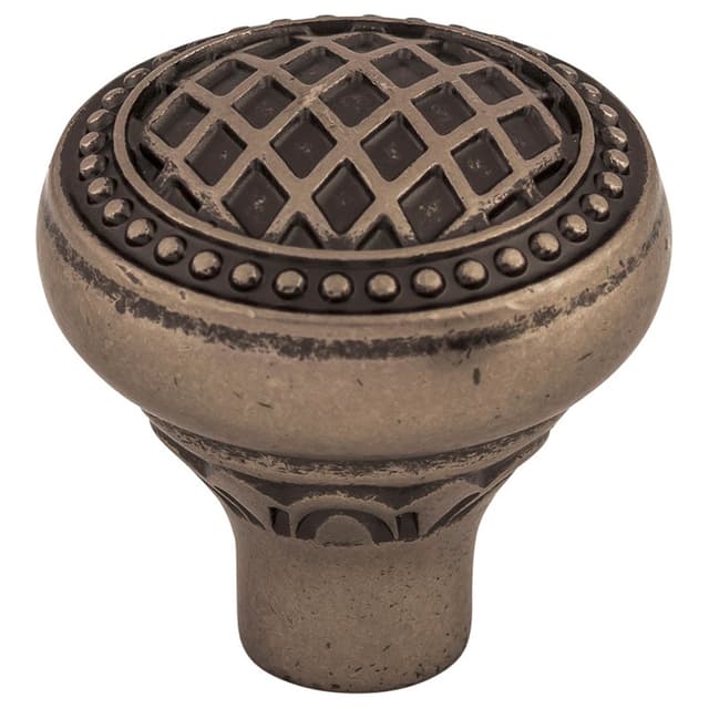 1-5/16" Trevi Round Knob, Pewter Antique