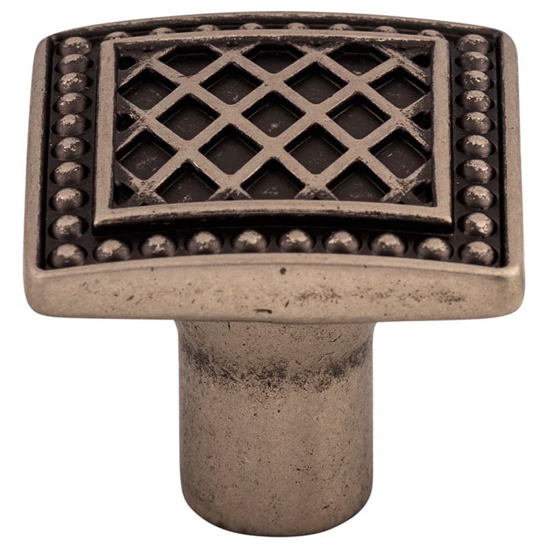 1-1/4" Trevi Square Knob, Pewter Antique