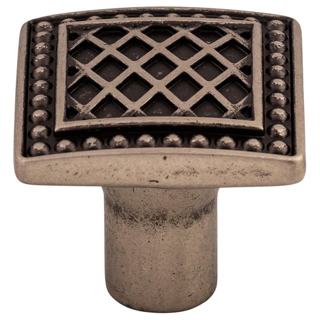 1-1/4" Trevi Square Knob, Pewter Antique