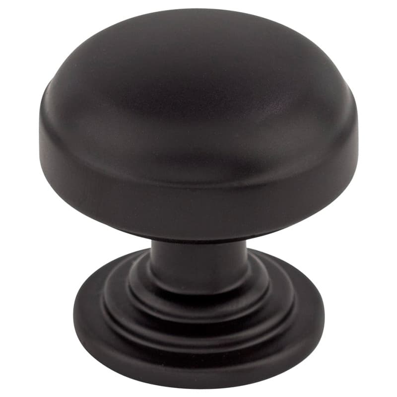 1-1/4" Ellis Round Knob, Flat Black