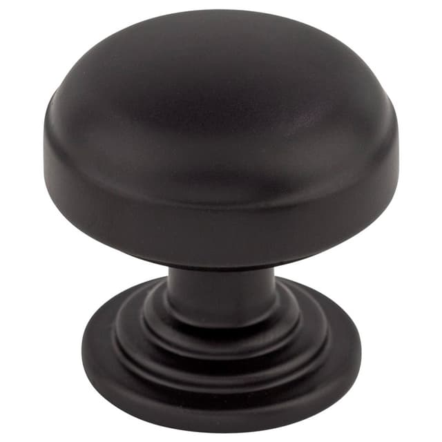 1-1/4" Ellis Round Knob, Flat Black