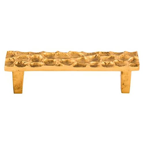 3-3/4" Cobblestone Rectangle Pull, Polished Brass