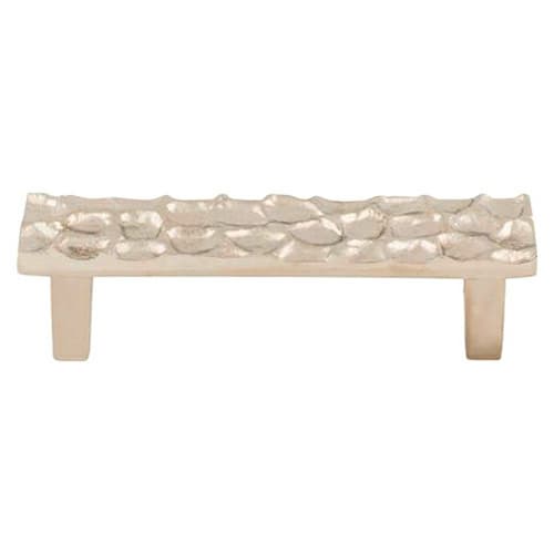 3-3/4" Cobblestone Rectangle Pull, Polished Nickel