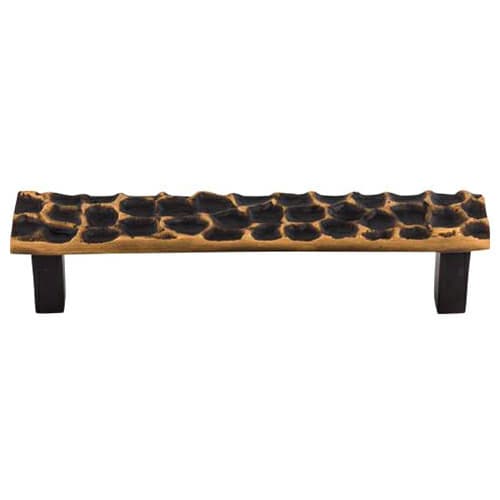 5-1/16" Cobblestone Rectangle Pull, Brass Antique
