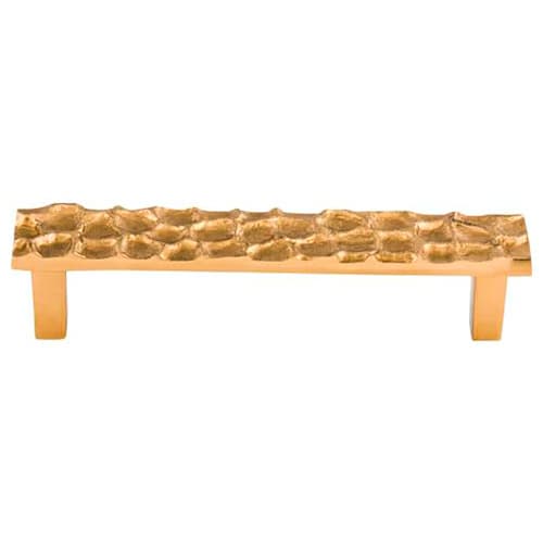 5-1/16" Cobblestone Rectangle Pull, Polished Brass