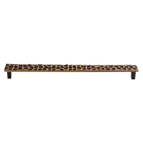 12-9/16" Cobblestone Rectangle Pull, Brass Antique