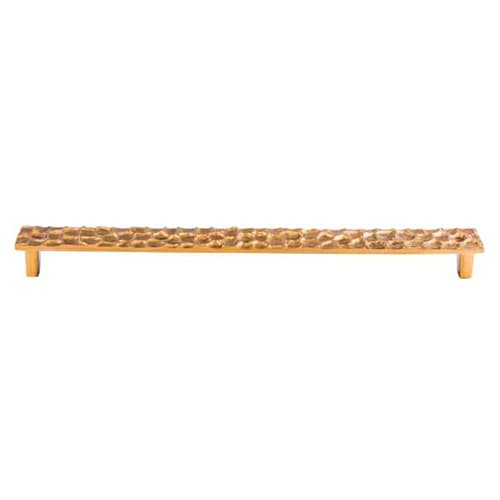 12-9/16" Cobblestone Rectangle Pull, Polished Brass