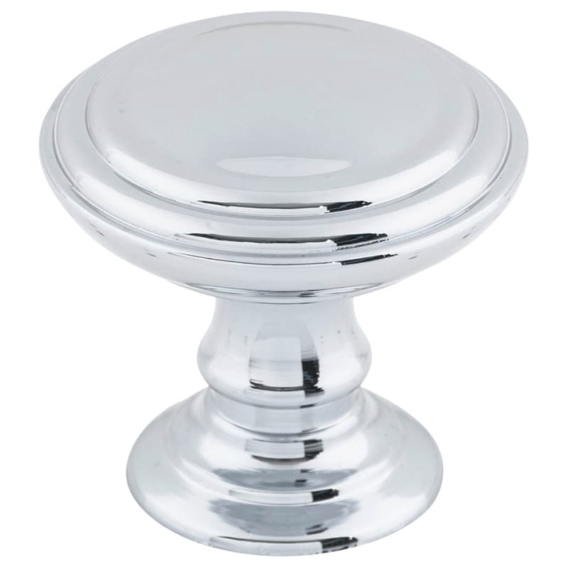 1-1/2" Chareau Reeded Knob, Polished Chrome