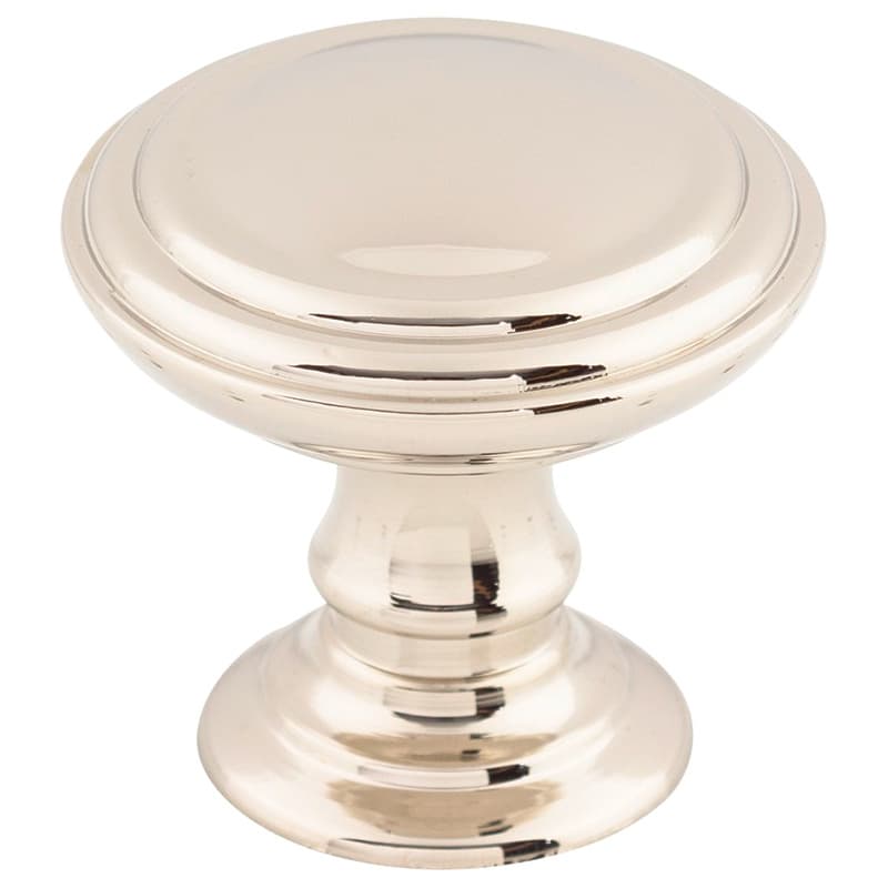 1-1/2" Chareau Reeded Knob, Polished Nickel