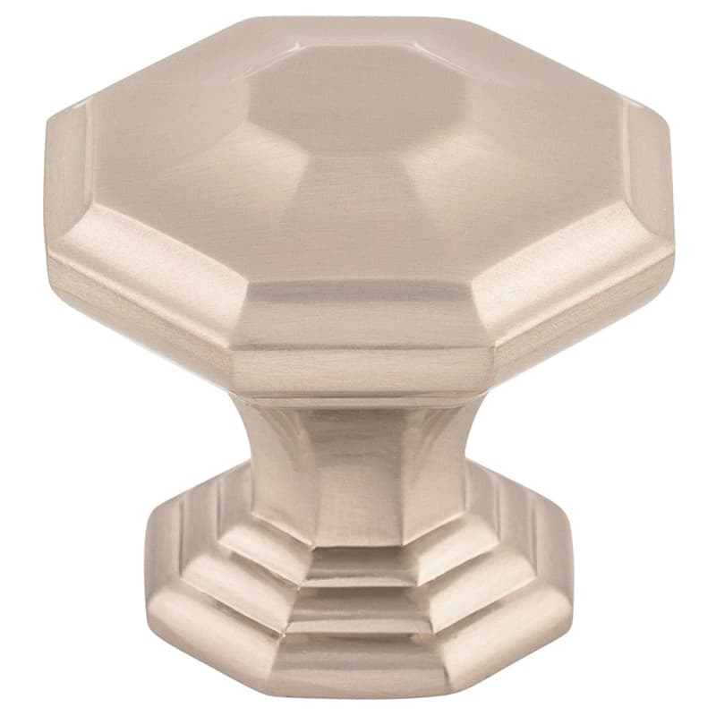 1-1/2" Chareau Chalet Knob, Brushed Satin Nickel