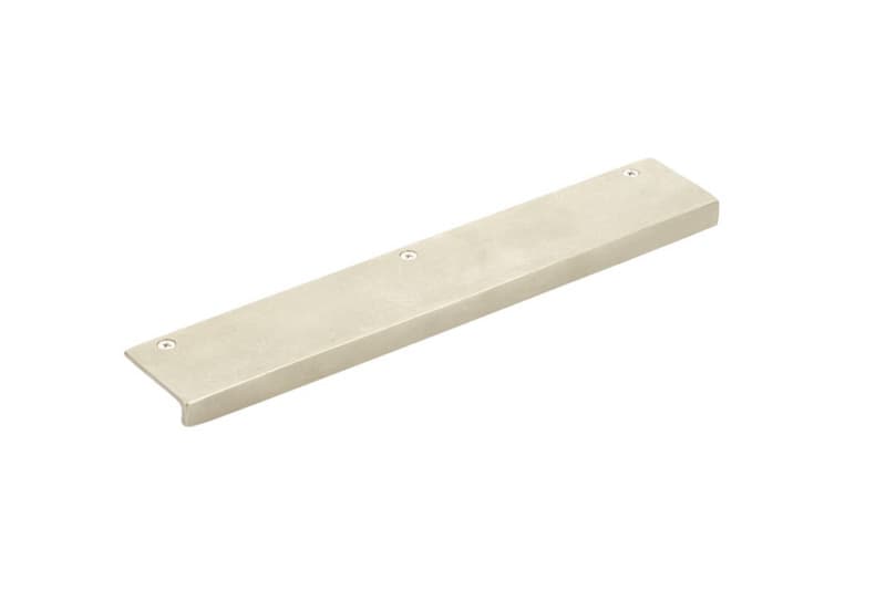10-1/2" Rustic Modern Cabinet Edge Pull, Tumbled White Bronze