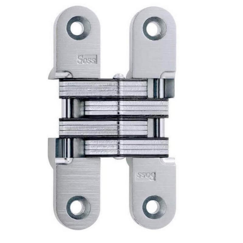212 Medium-Duty Invisible 180° Opening Hinge, Satin Chrome
