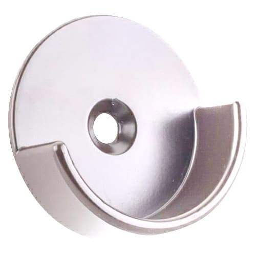 1-5/16" Diameter Open Flange for Round Closet Rods, Pin Mount, Dull Chrome Finish