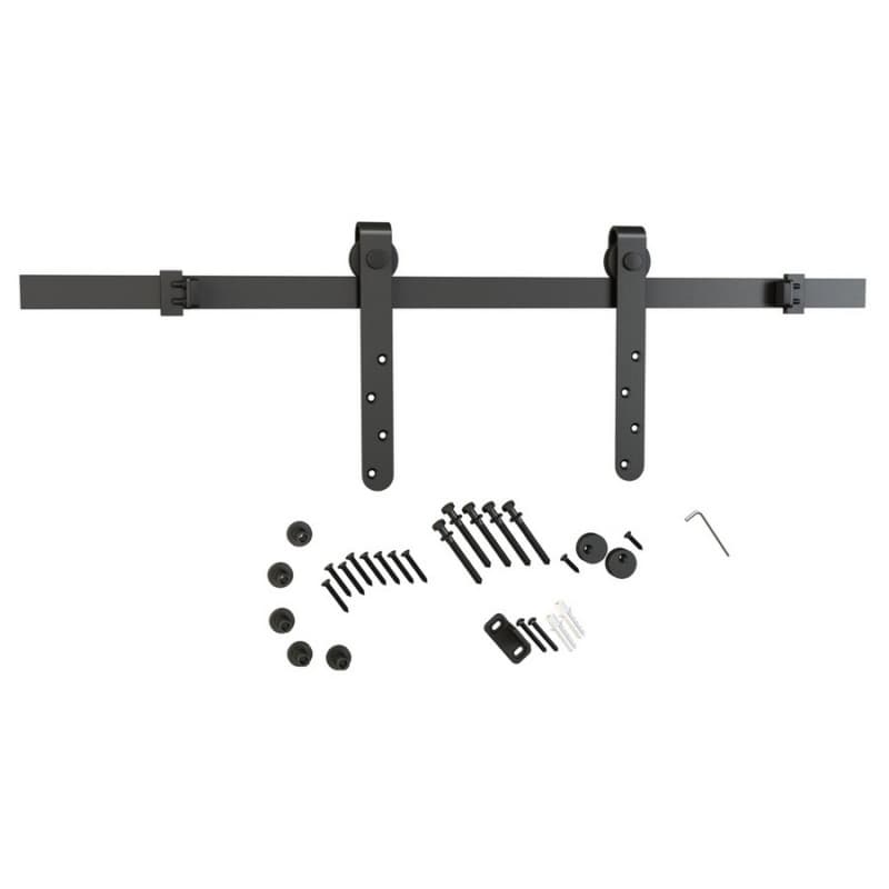 70" Mini-Barn Door Hardware Kit, Face Mount, Matte Black Finish