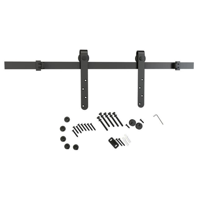 70" Mini-Barn Door Hardware Kit, Face Mount, Matte Black Finish