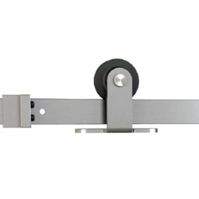 6.5' Flat Rail Barn Door Hardware Kit, Top Mount, Stainless Steel Finish