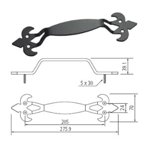 Regular & Mini-Barn Door Fleur-de-Lis Handle, PRO Series