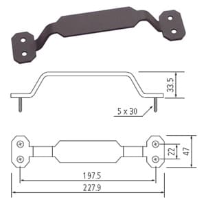 197.5mm Octagon Handle Pull, Oil Rubbed Bronze