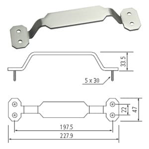197.5mm Octagon Handle Pull, Satin Nickel