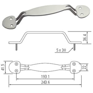 193.1mm Rounded Handle Pull, Satin Nickel