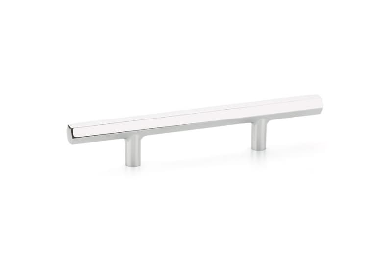 3-1/2" Mod Hex Extended Cabinet Pull, Polished Chrome