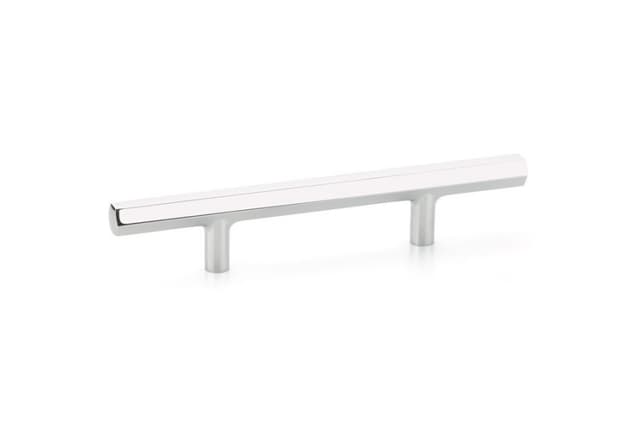 3-1/2" Mod Hex Extended Cabinet Pull, Polished Chrome