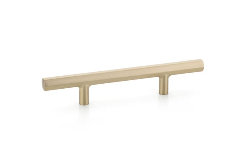 3-1/2" Mod Hex Extended Cabinet Pull, Satin Brass