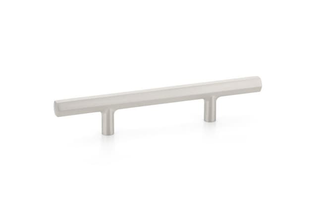 3-1/2" Mod Hex Extended Cabinet Pull, Satin Nickel
