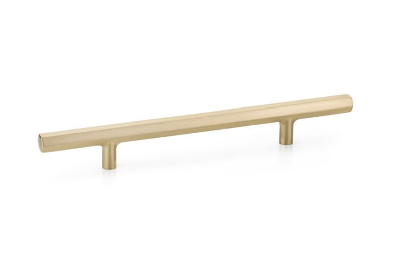 6" Mod Hex Extended Cabinet Pull, Satin Brass