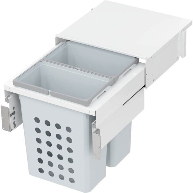WASH Space XX Double 46.5QT Full Height Hamper System for 21" Cabinet Opening, White