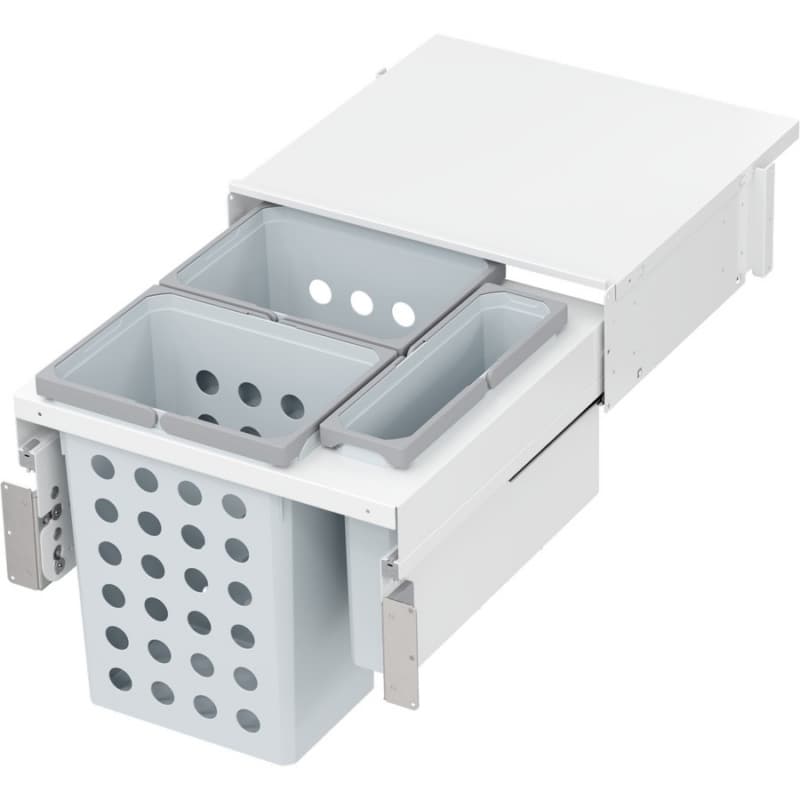 WASH Space XX Triple 31QT/10QT Under-Drawer Hamper System for 21" Cabinet Opening, White