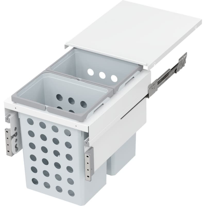 WASH Space XX Double 35QT Full Height Hamper System for 16-1/2" Cabinet Opening, White