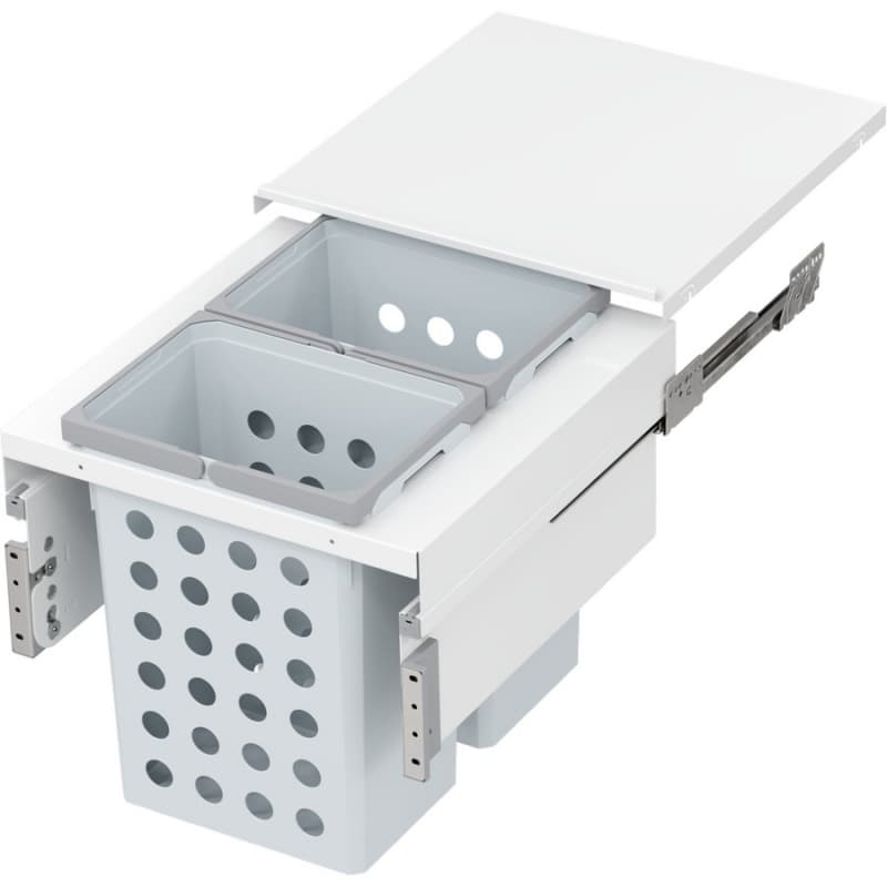 WASH Space XX Double 31QT Under-Drawer Hamper System for 19-1/2" Cabinet Opening, White