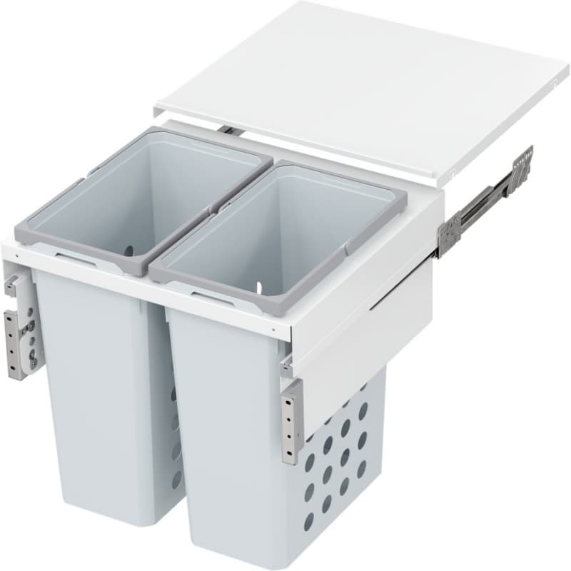 WASH Space XX Double 46.5QT Full Height Hamper System for 22-1/2" Cabinet Opening, White