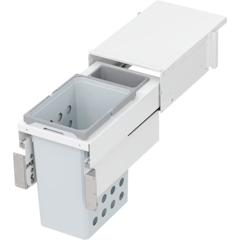 WASH Space XX Double 35QT/1.5QT Full Height Hamper System for 12" Cabinet Opening, White